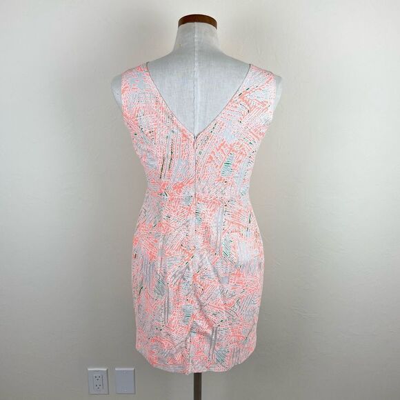 MM Couture Neon Cocktail Sheath Dress - Orange Neon - Picture 5 of 6